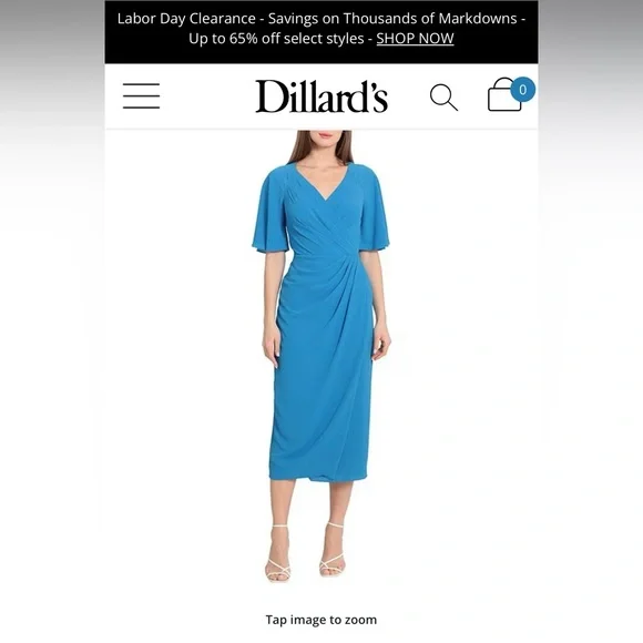 knee length dresses for ladies Candiace Cotton Flutter Sleeve Midi Fit and Flare